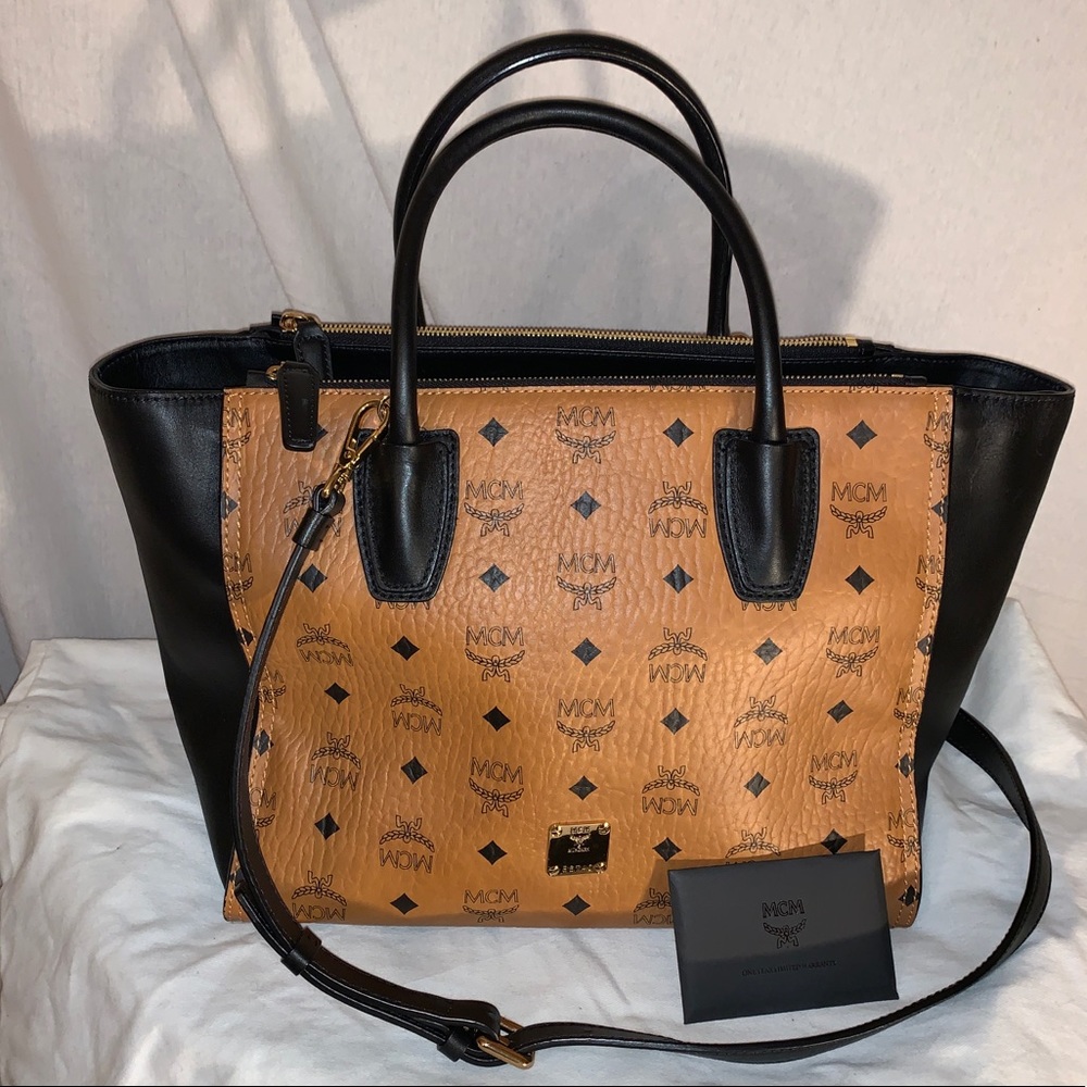 MCM Black and Tan Tote Bag